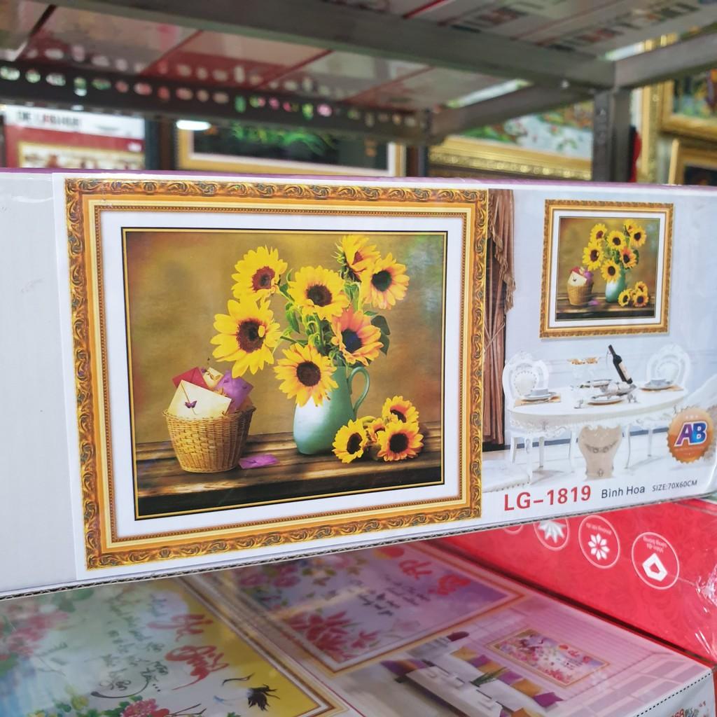 Tranh Đính Đá HOA HƯỚNG DƯƠNG . Kích Thước: 70cm x 60cm
