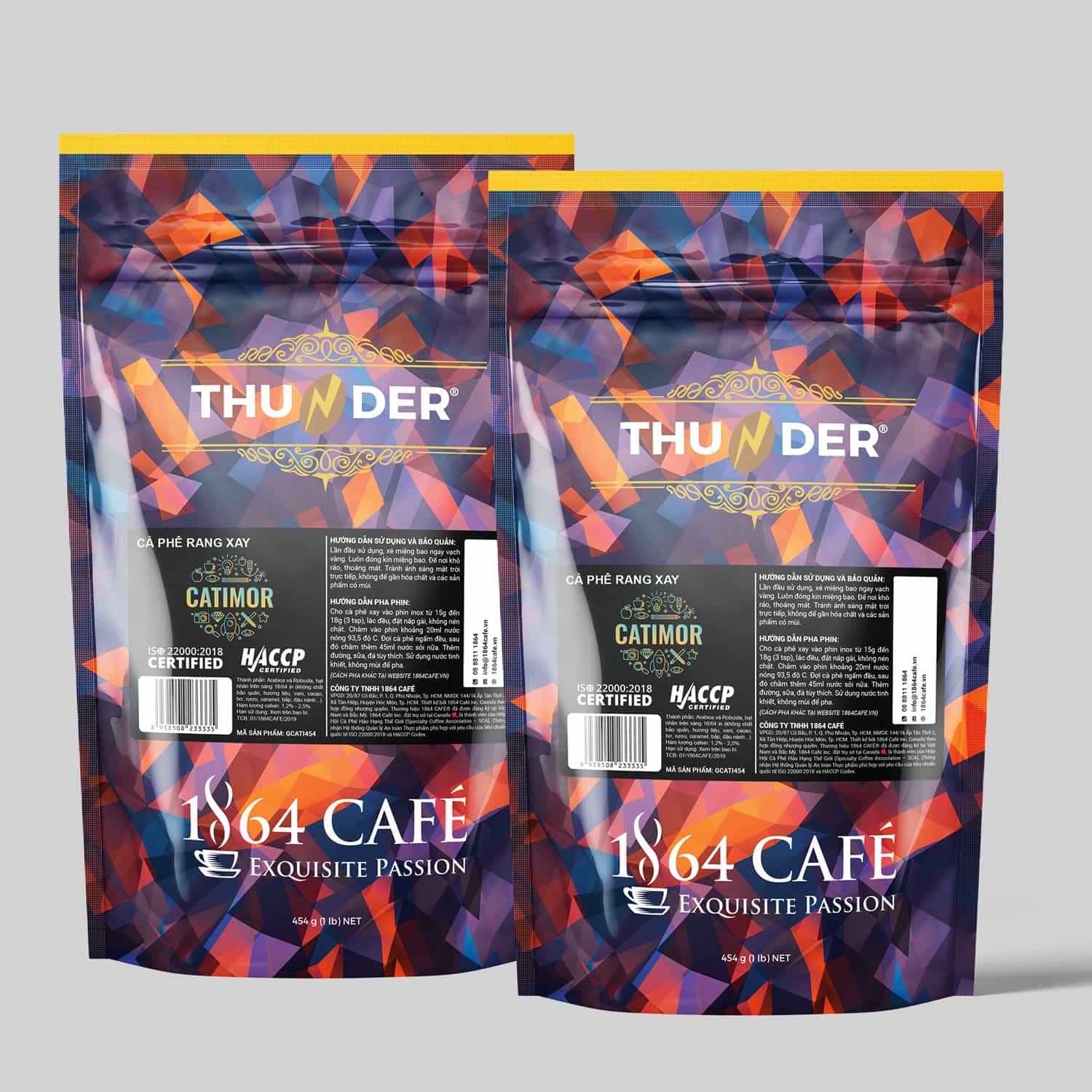 908g Cà Phê Bột Catimor Tinh Khiết Pha Phin Gu Việt – 1864 CAFÉ