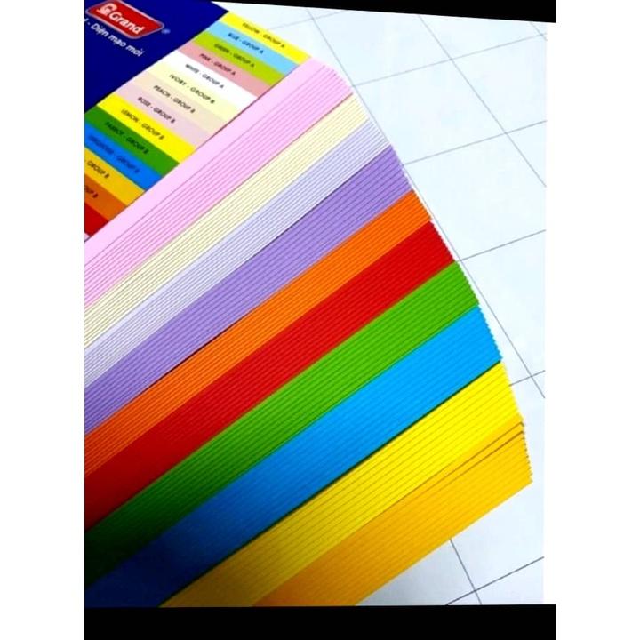 Tập 10 tờ Bìa màu A4- opp ngoại cao cấp, đủ màu sắc thích hợp cho làm hand made, thủ công, đóng bìa sách