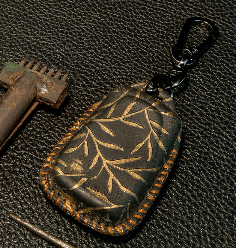 Bao Da cho Chìa Khóa Ô Tô Handmade Vinfast VF e34 VF8 VF9 Da Bò Thật hoa văn