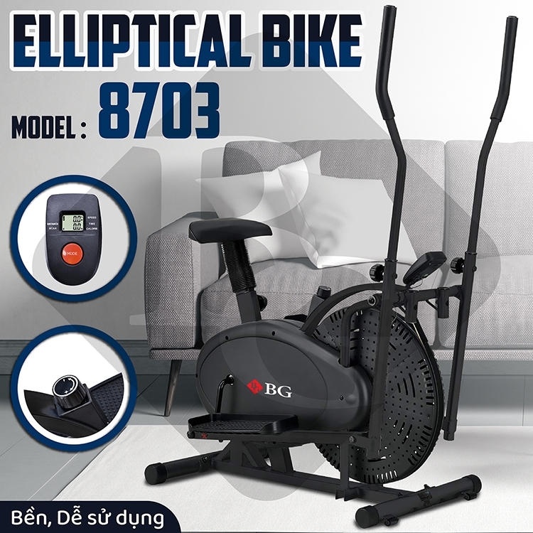 BG Xe đạp tập thể dục tại nhà toàn thân ELLITIPCAL BIKE 8703 (hàng nhập khẩu)