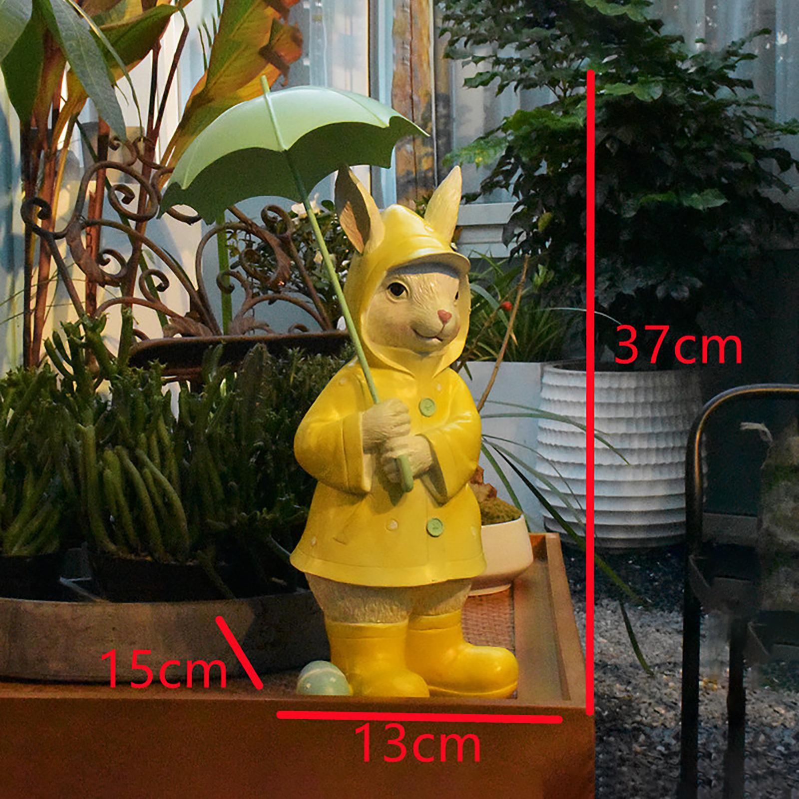 Rabbit Statues Photo Props Crafts for Pastoral Patio Decoration