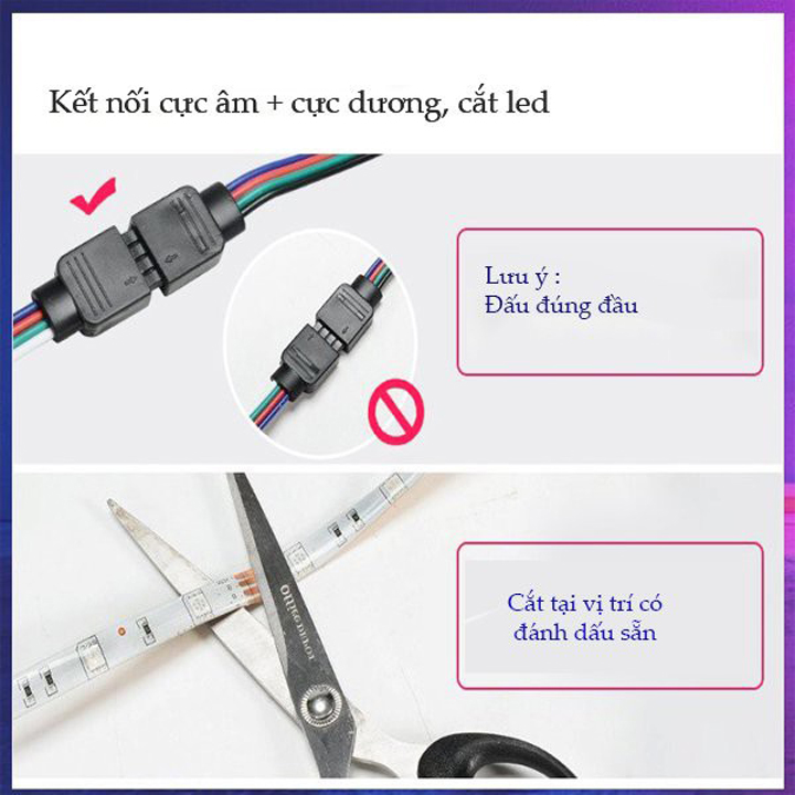 Cuộn 5m đèn Led đổi nhiều màu có remote điều khiển - T0292