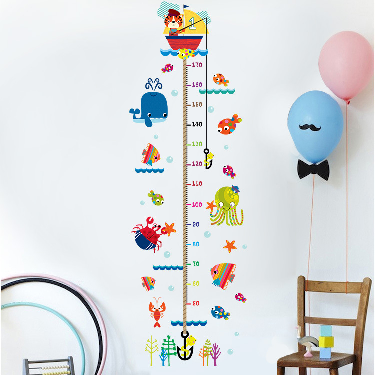 Miếng dán sticker Cleverbees đo chiều cho bé cao từ 60 cm tới 180 cm dán tường trang trí hình hoạt hình ngộ nghĩnh dễ dán Mẫu Clickmua23- Nhiều mẫu lựa chọn