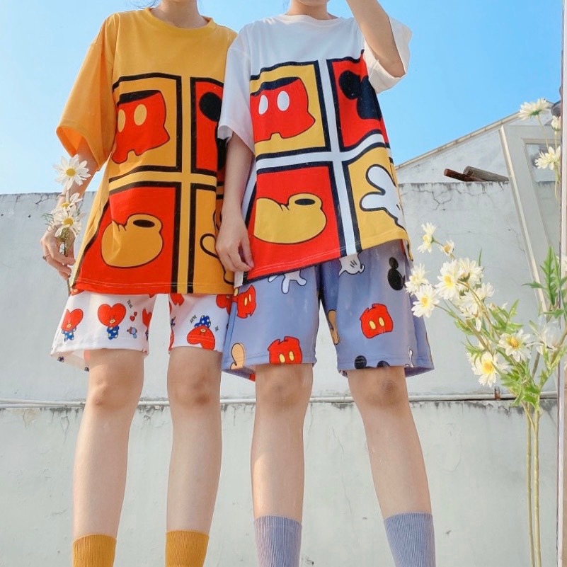 Quần Short Cartoon Unisex Trái Tím - Quần Đùi Hoạt Hình Siêu Cute - MM