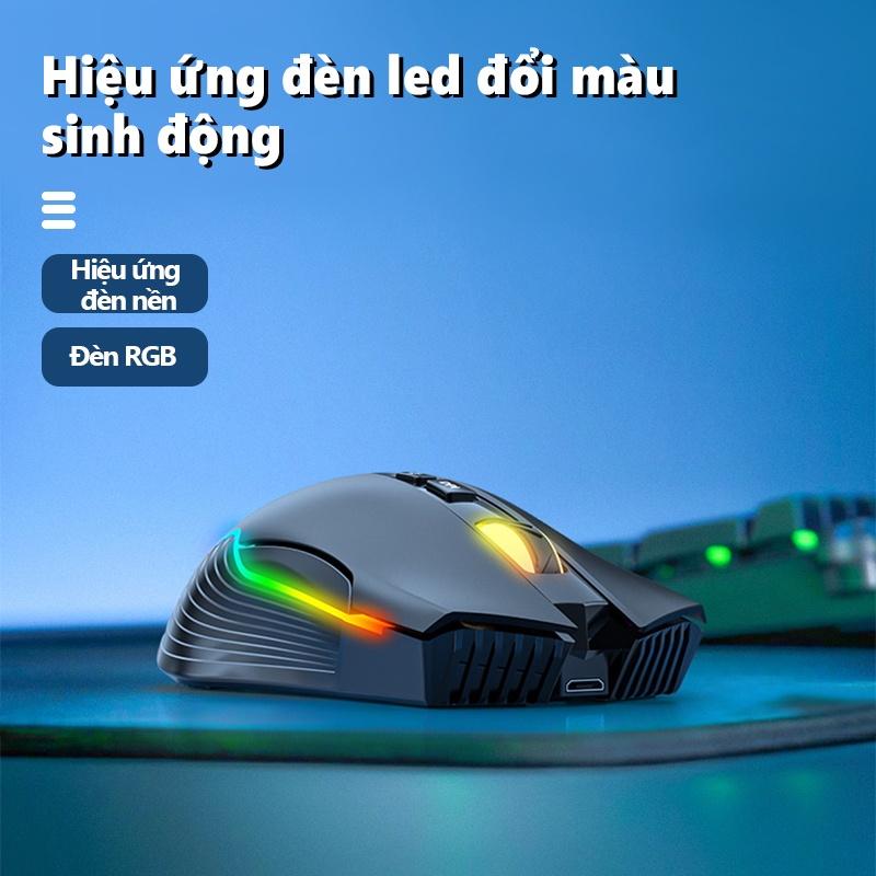 Chuột chơi game Bluetooth có sạc không dây ONIKUMA CW905 Màu đen với hiệu ứng ánh sáng RGB, có thể điều chỉnh DPI 5 tốc [Hàng chính hãng]