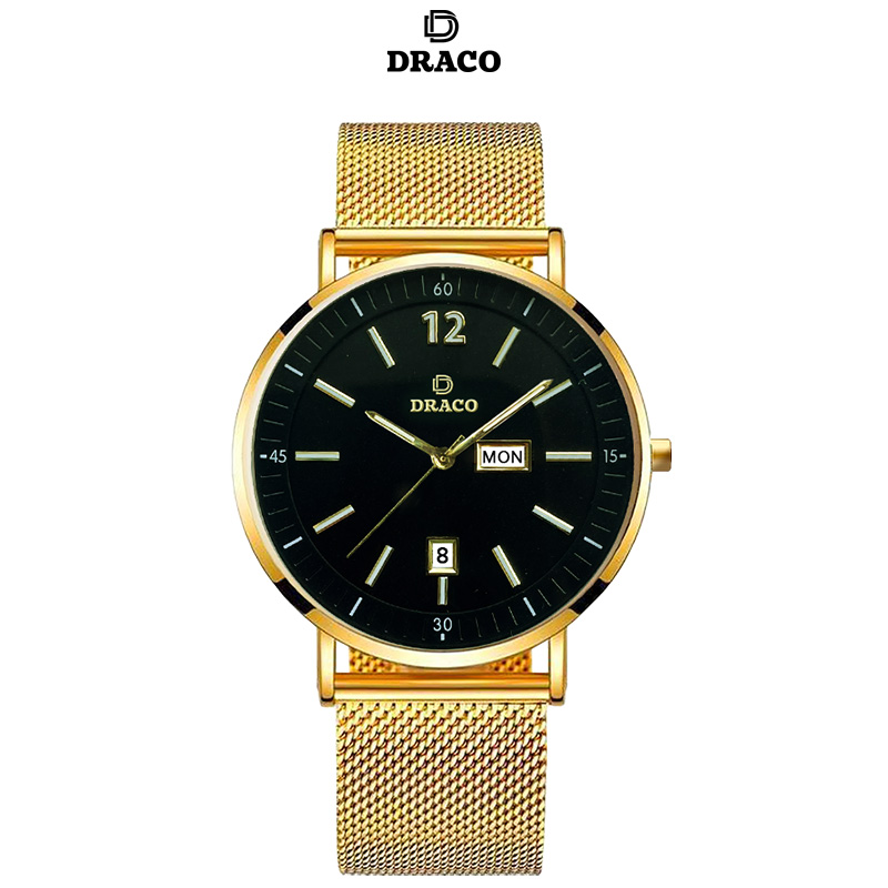 Đồng Hồ Nam DRACO Sang Trọng D21-ST01 “The First boy” Lưới Vàng