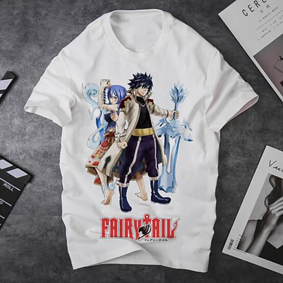 Áo thun Nam Nữ Không cổ FAIRYTAIL CẶP ĐÔI NƯỚC BĂNG MSOP-07 mẫu mới cực đẹp, có size bé cho trẻ em / áo thun Anime Manga Unisex Nam Nữ, áo phông thiết kế cổ tròn basic cộc tay thoáng mát