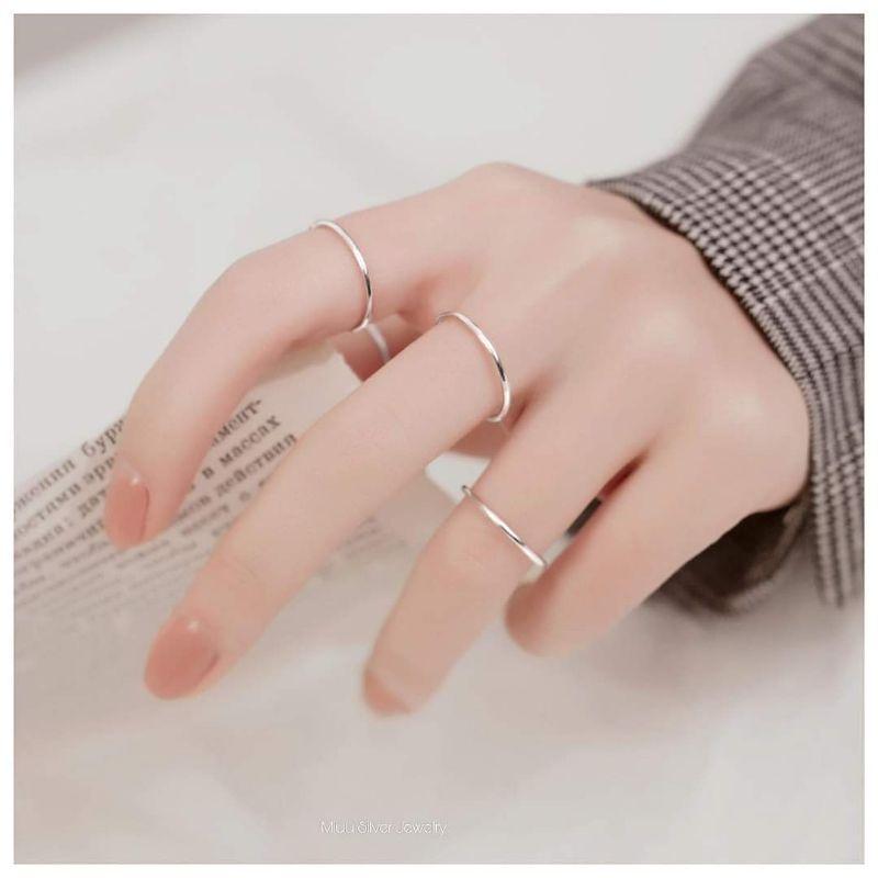 Nhẫn trơn basic bạc ta YN JEWELRY