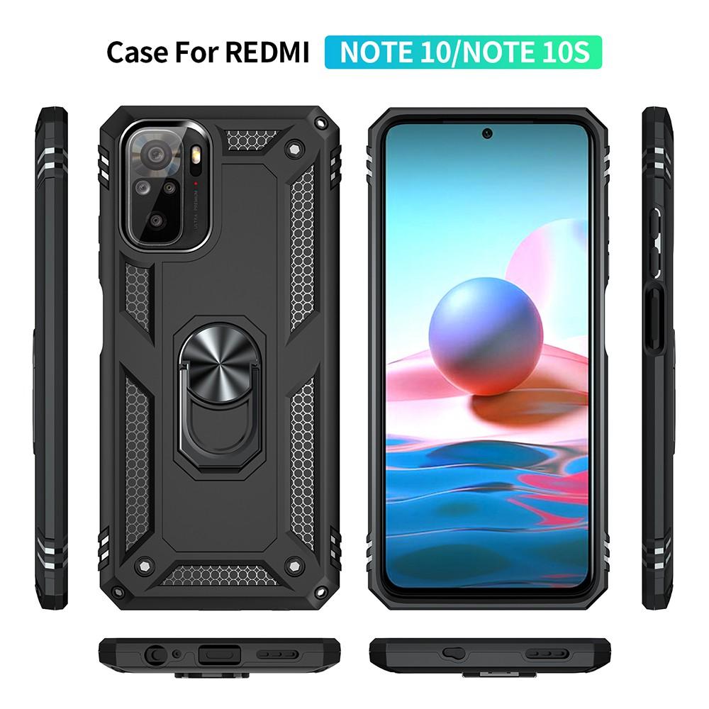 Ốp lưng cho Xiaomi Redmi Note 10 10S chống sốc 2 lớp kèm nhẫn iring làm giá đỡ