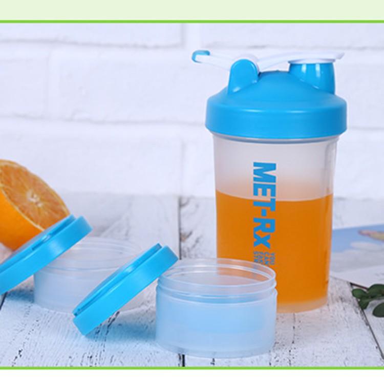 Bình nước thể thao - bình nước tập gym 3 ngăn 650ml