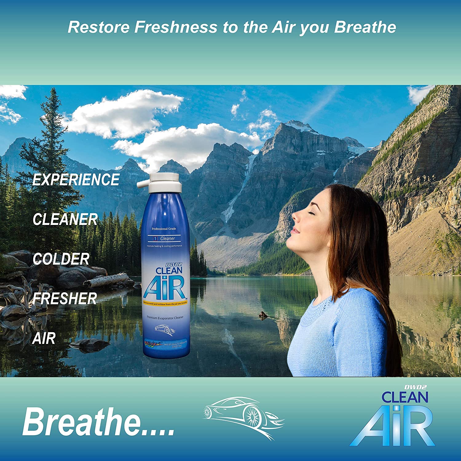 Khử mùi máy lạnh ô tô DWD2 CLEAN AIR Premium Automotive Foaming AC Evaporator Coil Cleaner &amp; Refresher ( Hàng nhập khẩu USA)