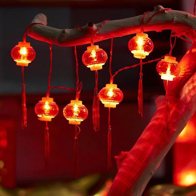 Dây Đèn Lồng Trang Trí 18 Bóng Đèn Lồng Trang Trí Dịp Lễ, Tết