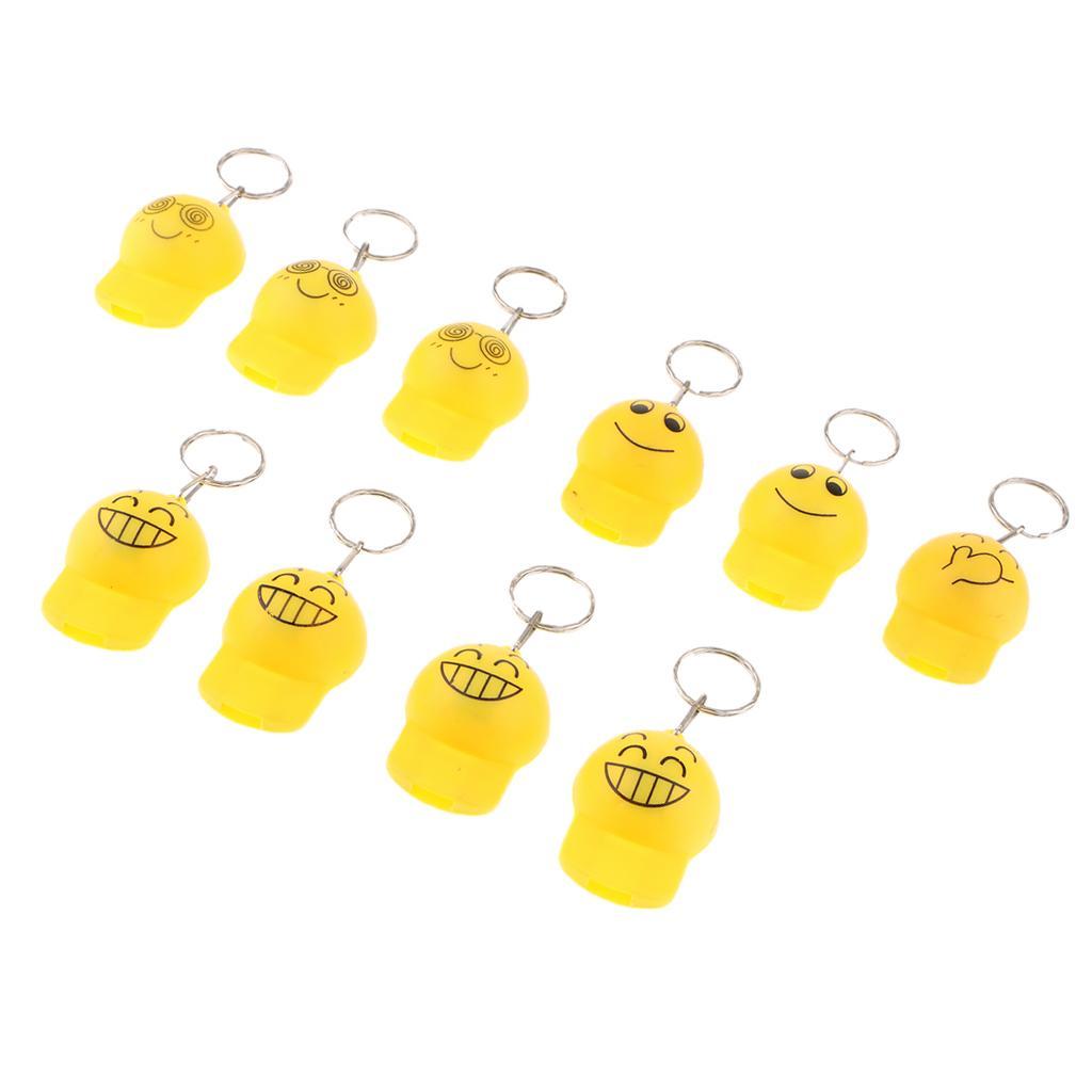 10 PCS Keychains Emotions Flashing LED Cute Handbag Key Pendant