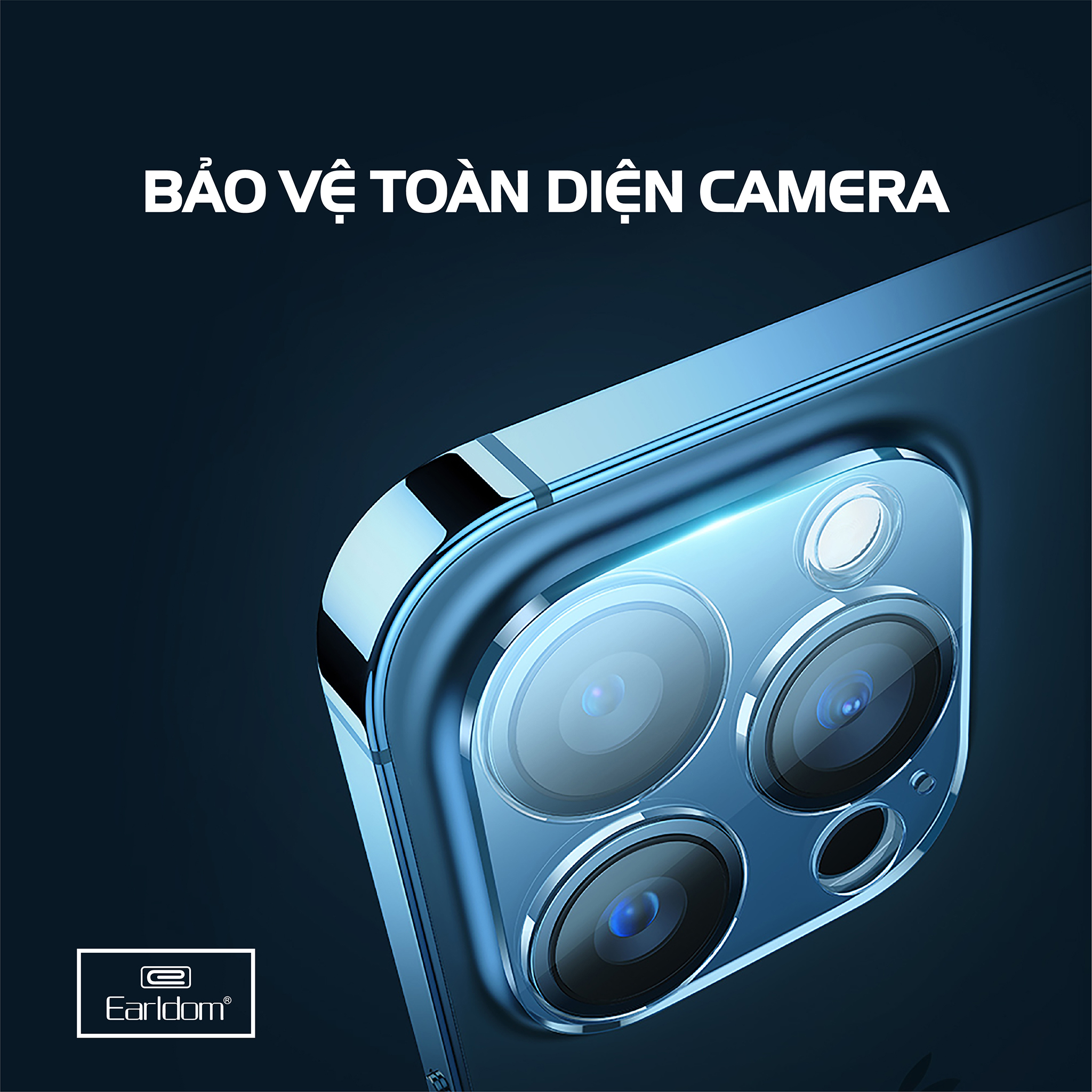 Kính Cường Lực Bảo Vệ Camera Earldom cho điện thoại Iphone - Hàng Chính Hãng