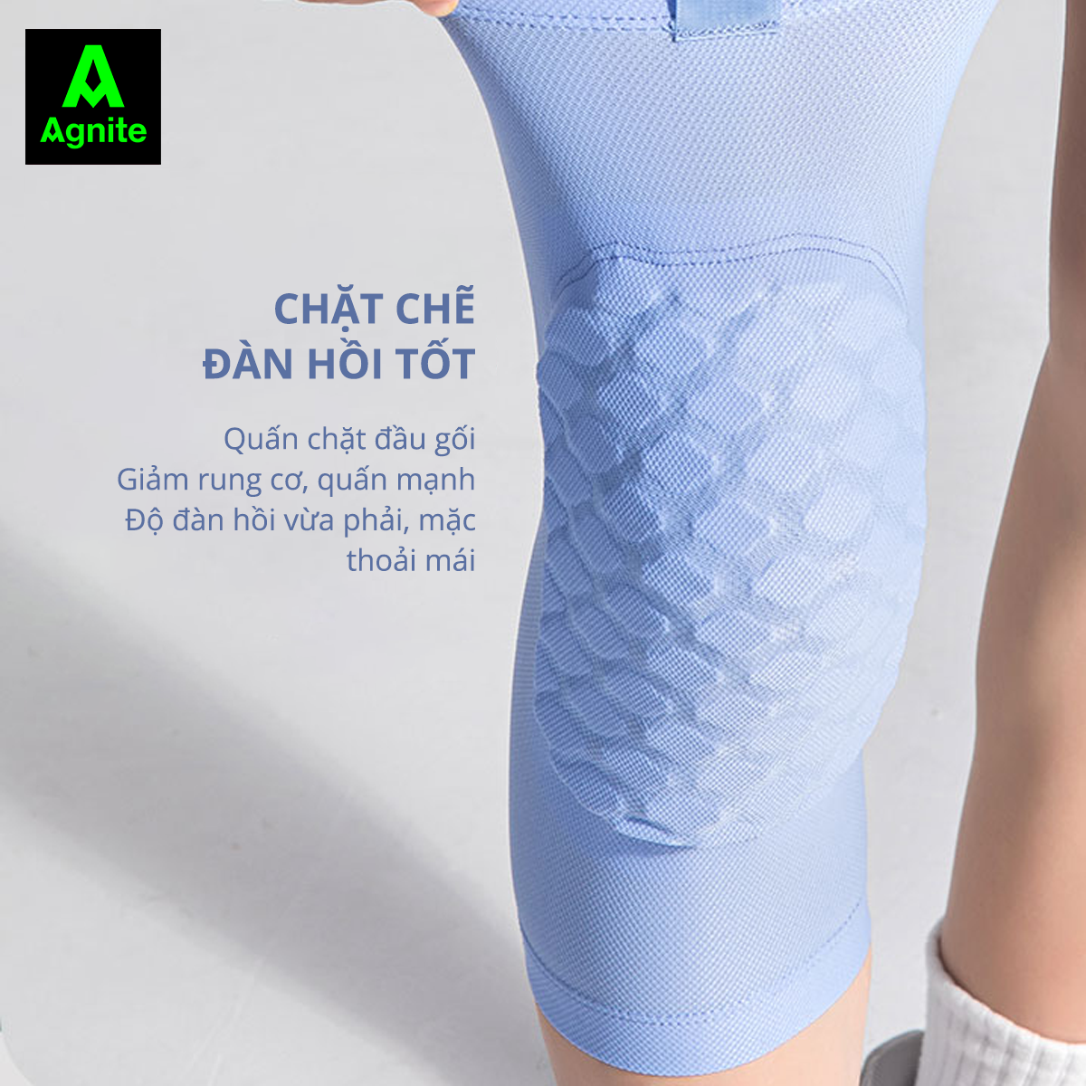 Miếng đệm đầu gối AGNITE chính hãng, bó gối bảo vệ khớp gối chơi thể thao, luyện tập bóng rổ mã FL104