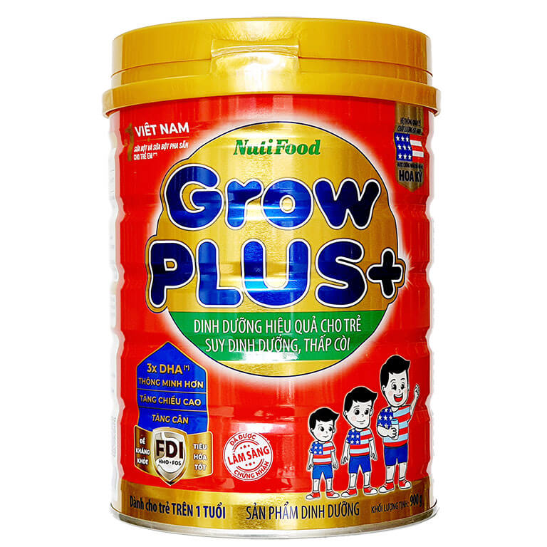 3 Hộp Sữa Bột Nutifood Grow Plus+ Đỏ (900g)