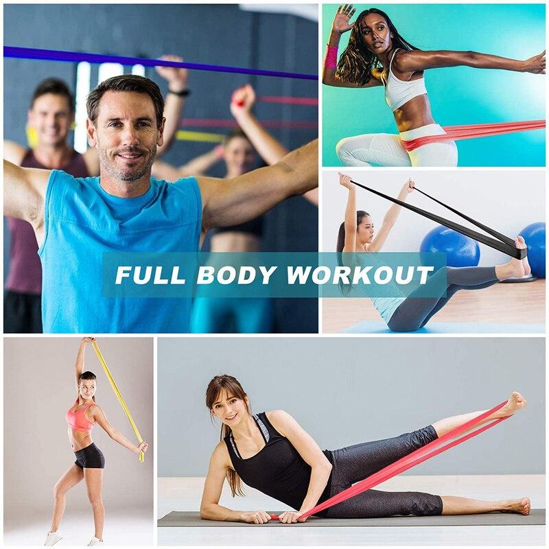 Yoga Pilates Elastic Resistance Band Exercise Fitness Belt Training Elastic Exercise Fitness 150cm Natural Rubber Home Gym