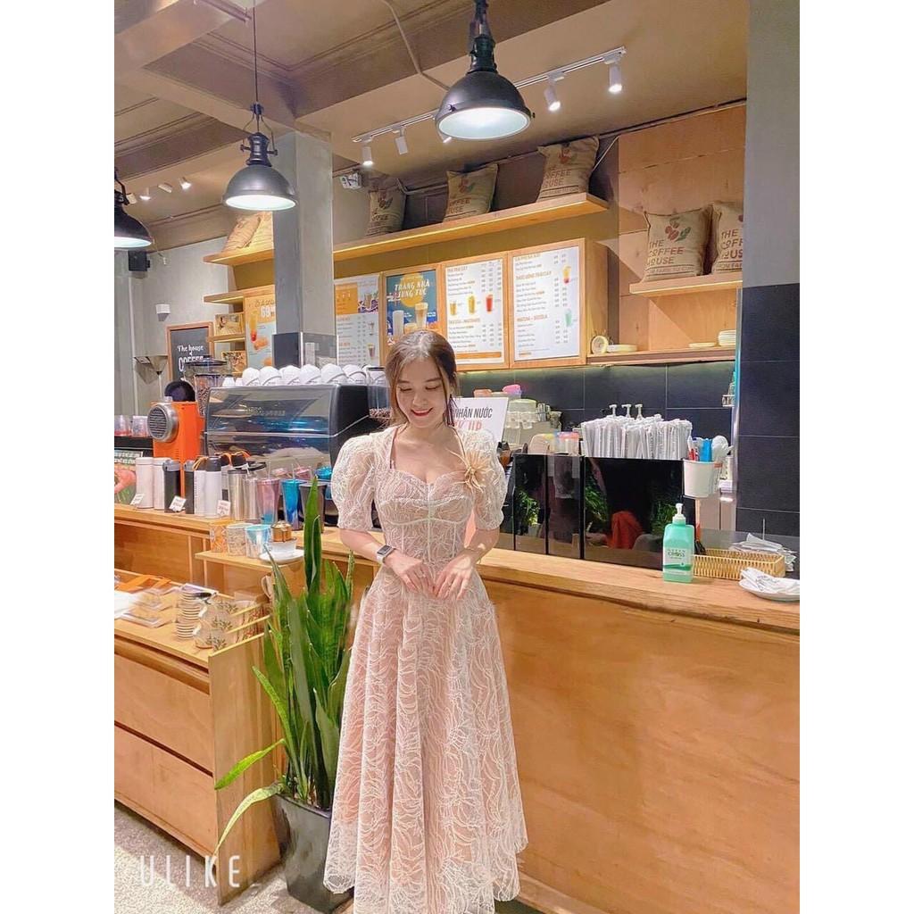 Đầm ren xoèđi chơi đi tiệc đám cưới, du lịch sang chảnh cao cấp PVC