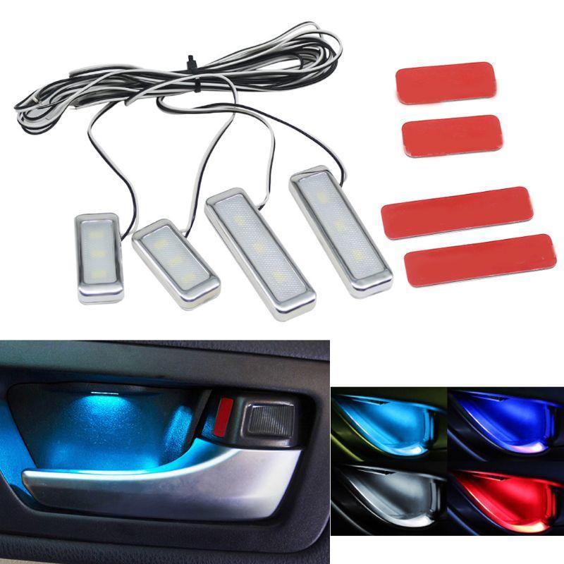 Bộ 4 Đèn Led Trang Trí Tay Nắm Cửa Xe Hơi Chất Lượng Cao