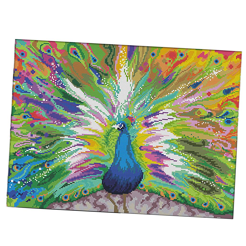 Stamped & Counted Cross Stitch Kits DIY Embroidery Kit Needlecrafts - Peacock Pattern
