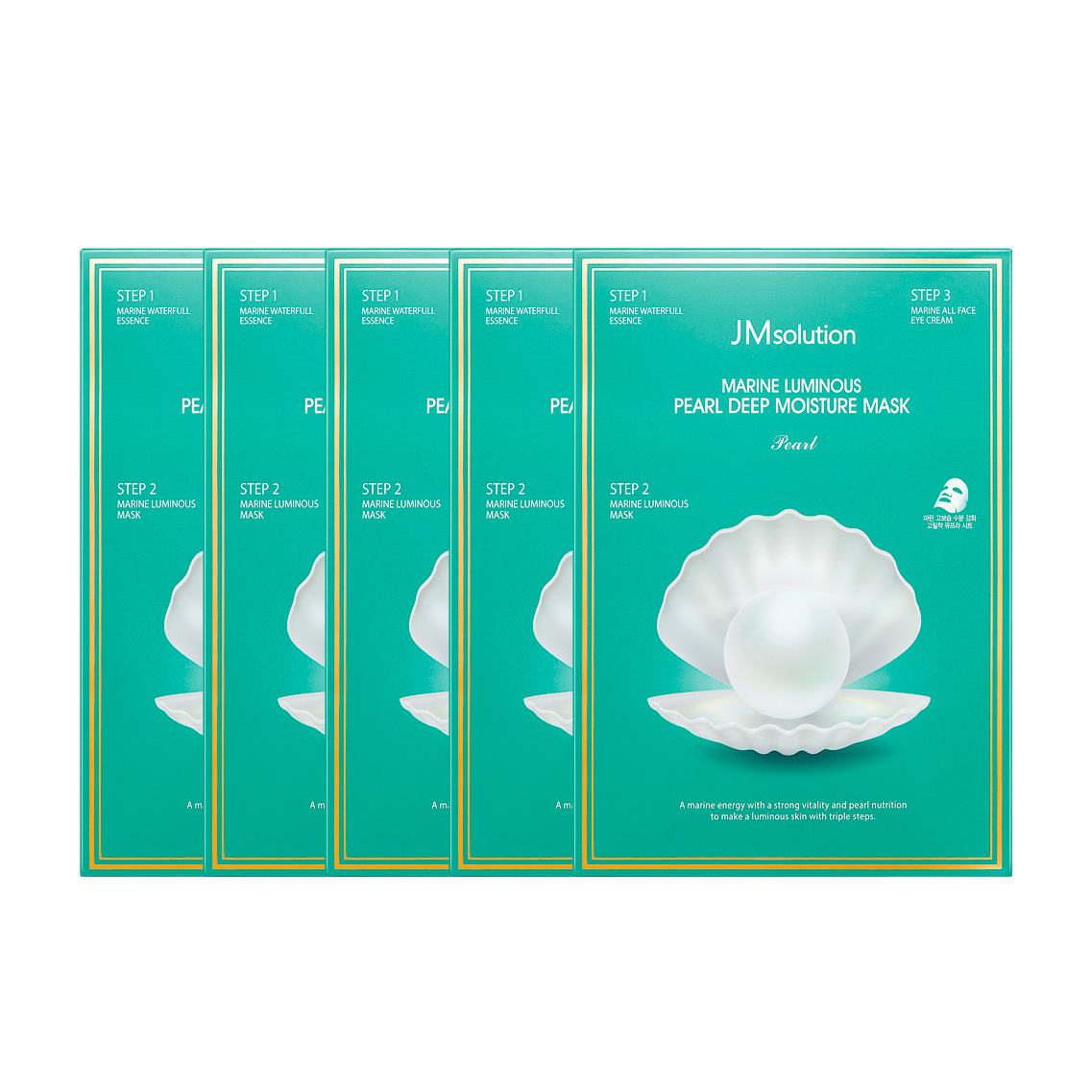 Combo 5 Mặt nạ dưỡng trắng JMsolution Marine Luminous Pearl Deep Moisture Mask 30ml x5