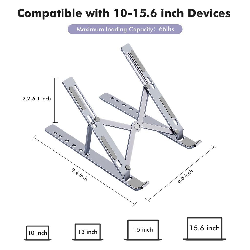 [HÀNG CHÍNH HÃNG GOOJODOQ] Giá đỡ máy tính xách tay có thể gập lại bằng nhôm Goojodoq 6 vị trí có thể điều chỉnh chiều cao cho Macbook Pro