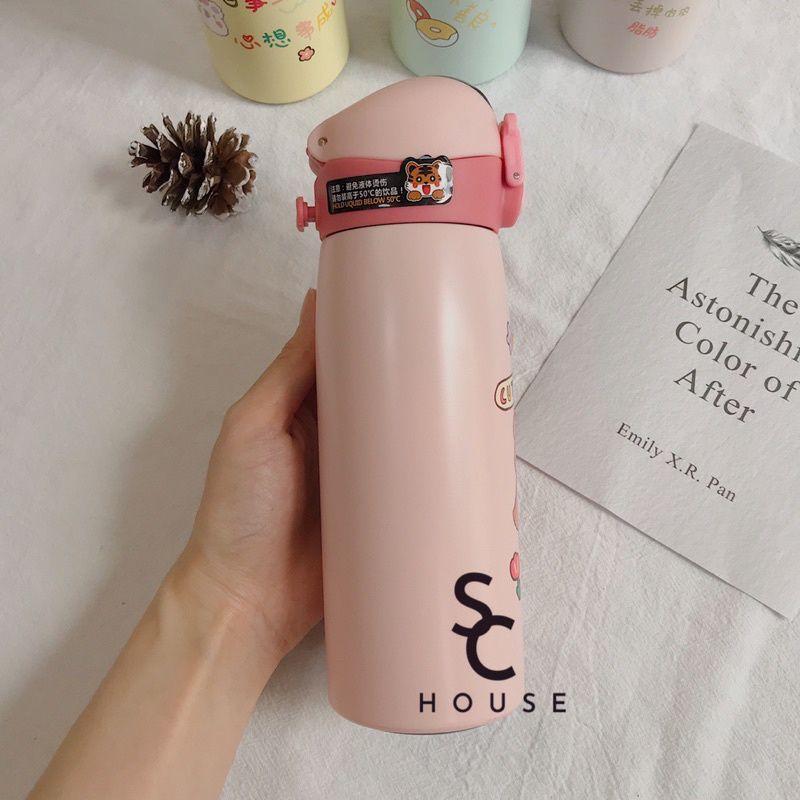 Bình giữ nhiệt trẻ em bảo nhiệt độ hình gấu 450 ml