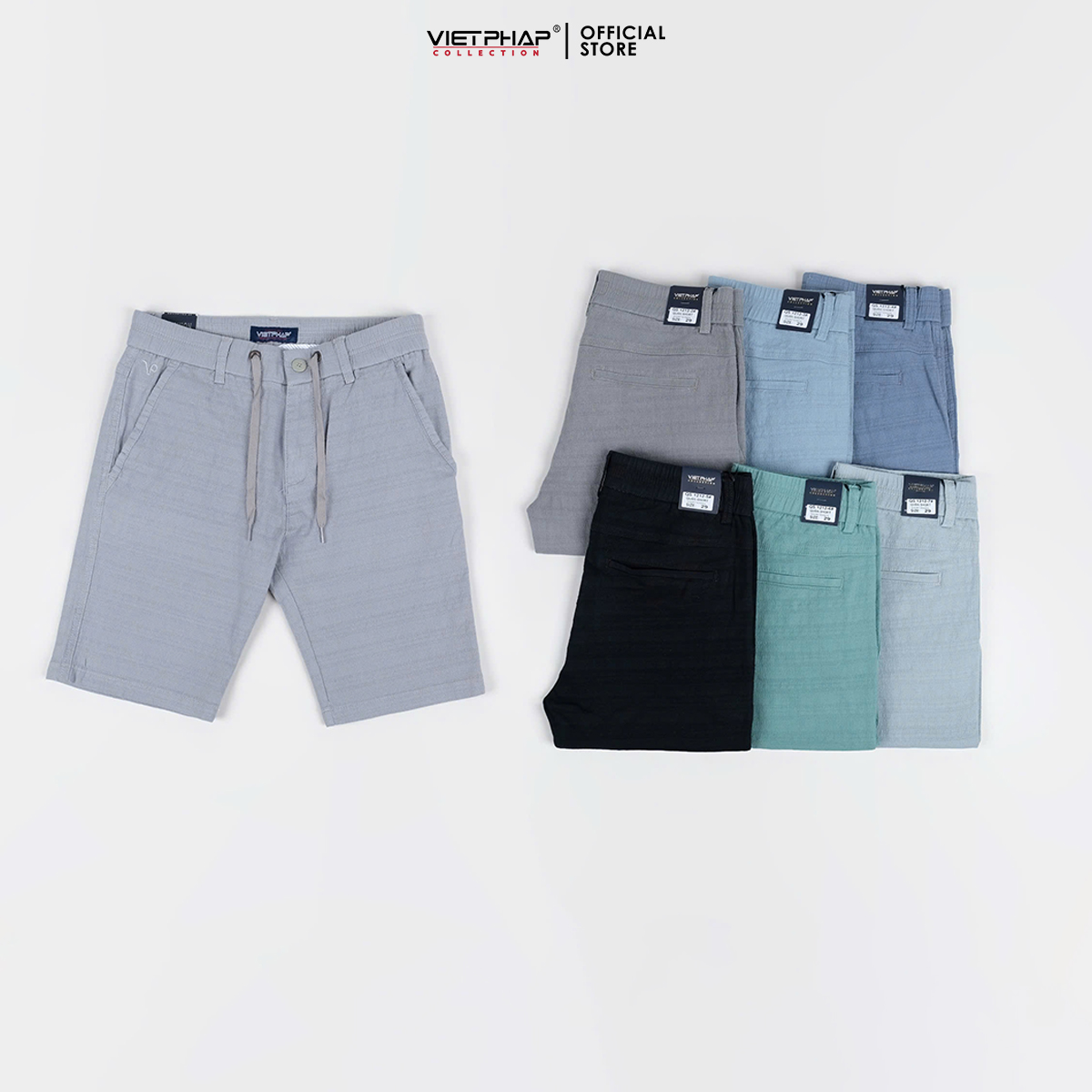 Quần Short Kaki Nam VIỆT PHÁP Form Basic Chất liệu Cotton mềm mịn hút mồ hôi tốt 1212