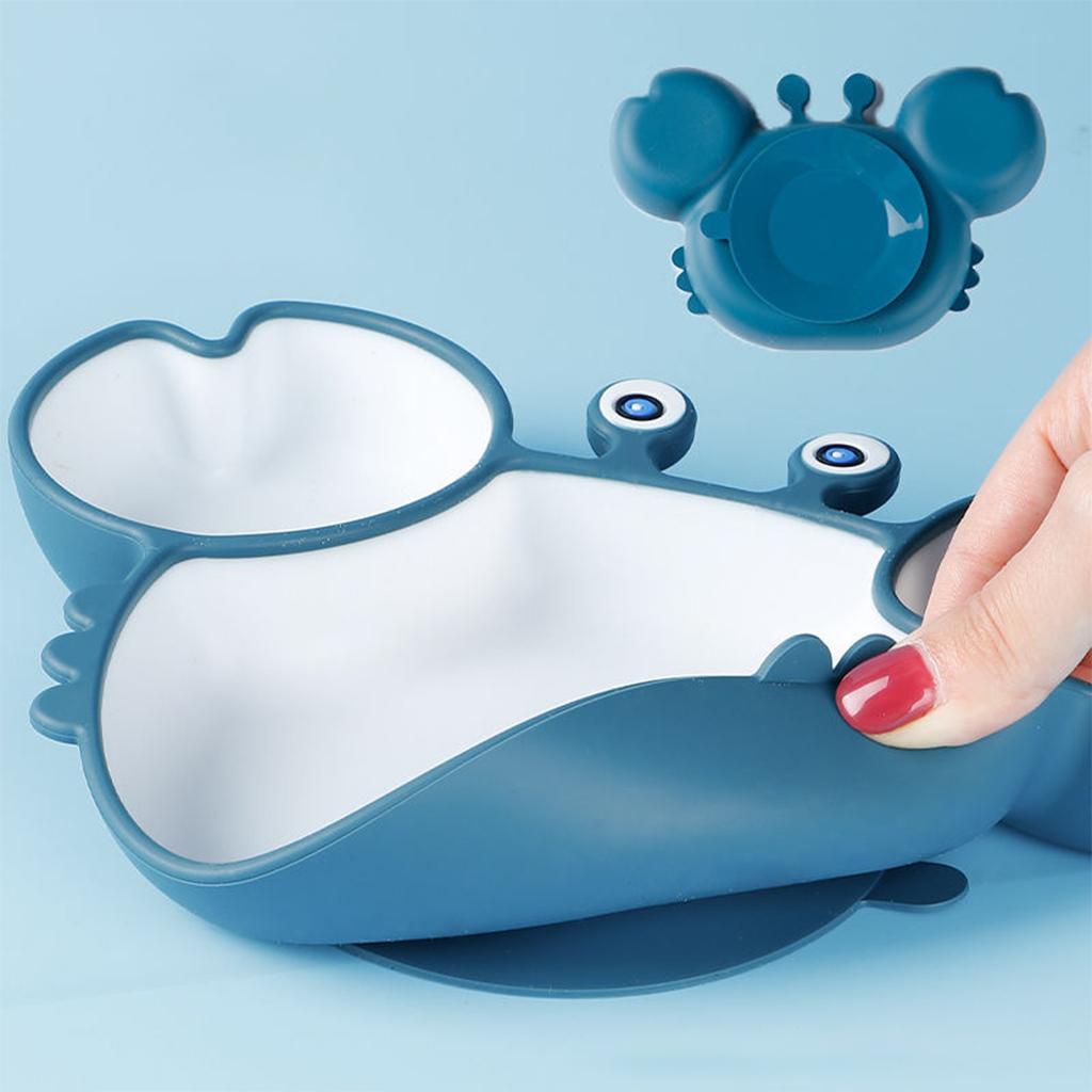 Cartoon Divided Grids Dish Shape Food Tray with Suction for