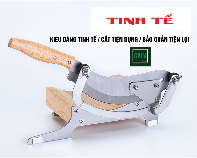 Dao cầu đa năng, máy thái thực phẩm, dao thái nấm, thái củ qủa, dao thái dược liệu, thái nhân sâm, D0281, inox 430 - Tặng tay mài dao