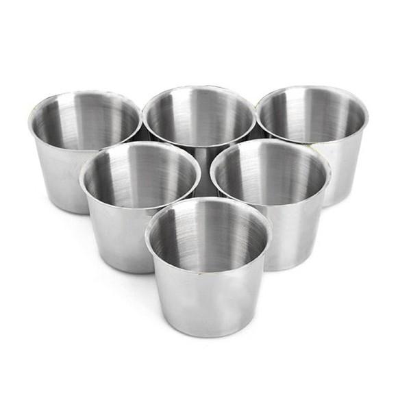 Bộ 6 ly Inox TRƠN cao cấp làm đá, bánh flan, bánh nướng