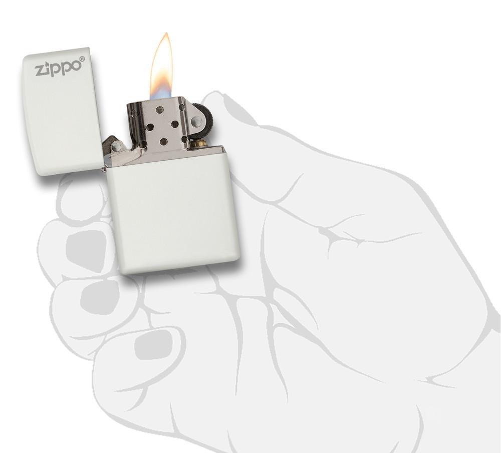 Bật Lửa Zippo White Matte With Logo 214ZL