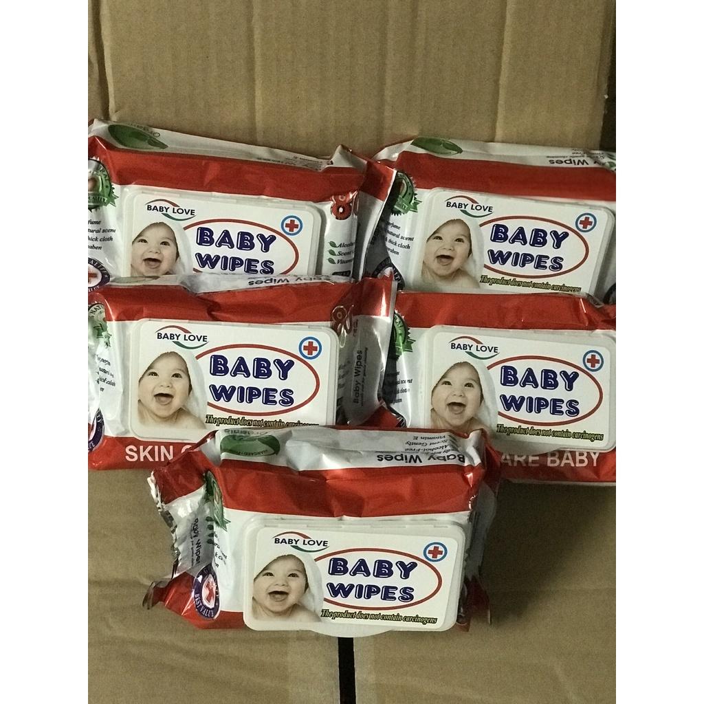 COMBO 5 BỊCH Khăn Giấy Ướt Baby Wipes Bịch 80g