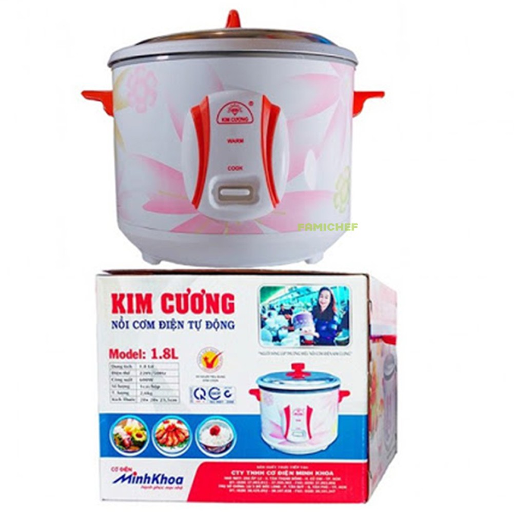 Nồi cơm điện Kim Cương 1.8 lít nắp rời - Hàng chính hãng