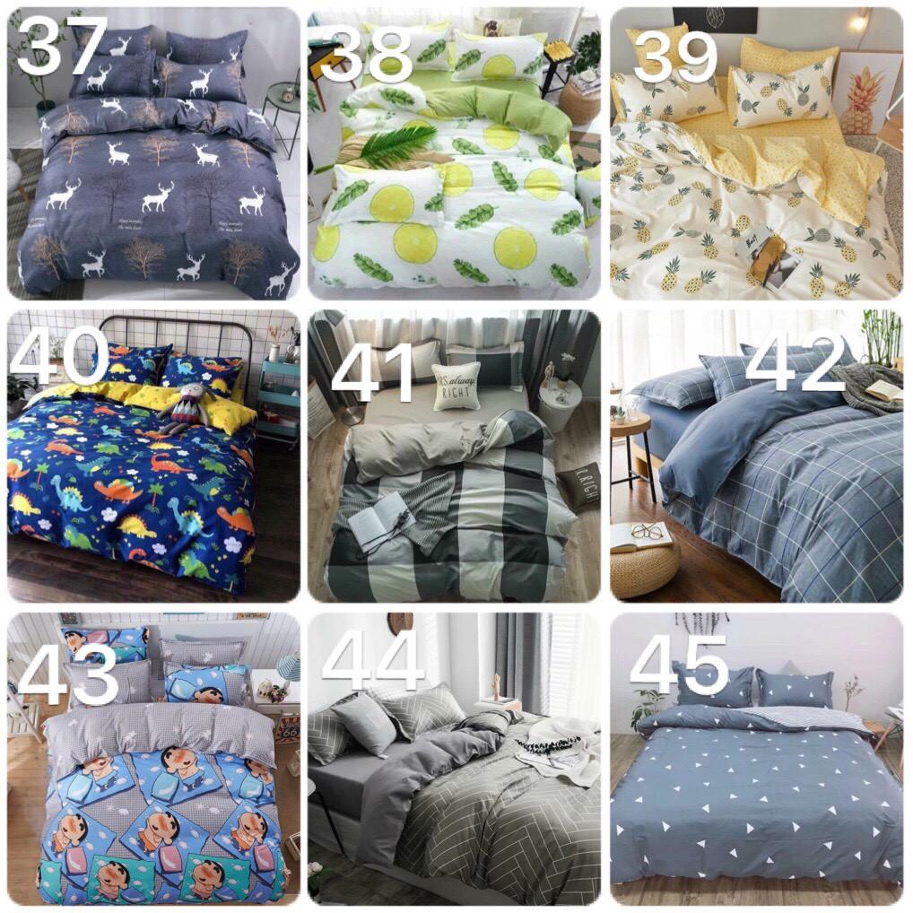 Bộ 4 Món Chăn Ga Gối Cotton Poly | Hàng nhập khẩu hỗ trợ bo chun