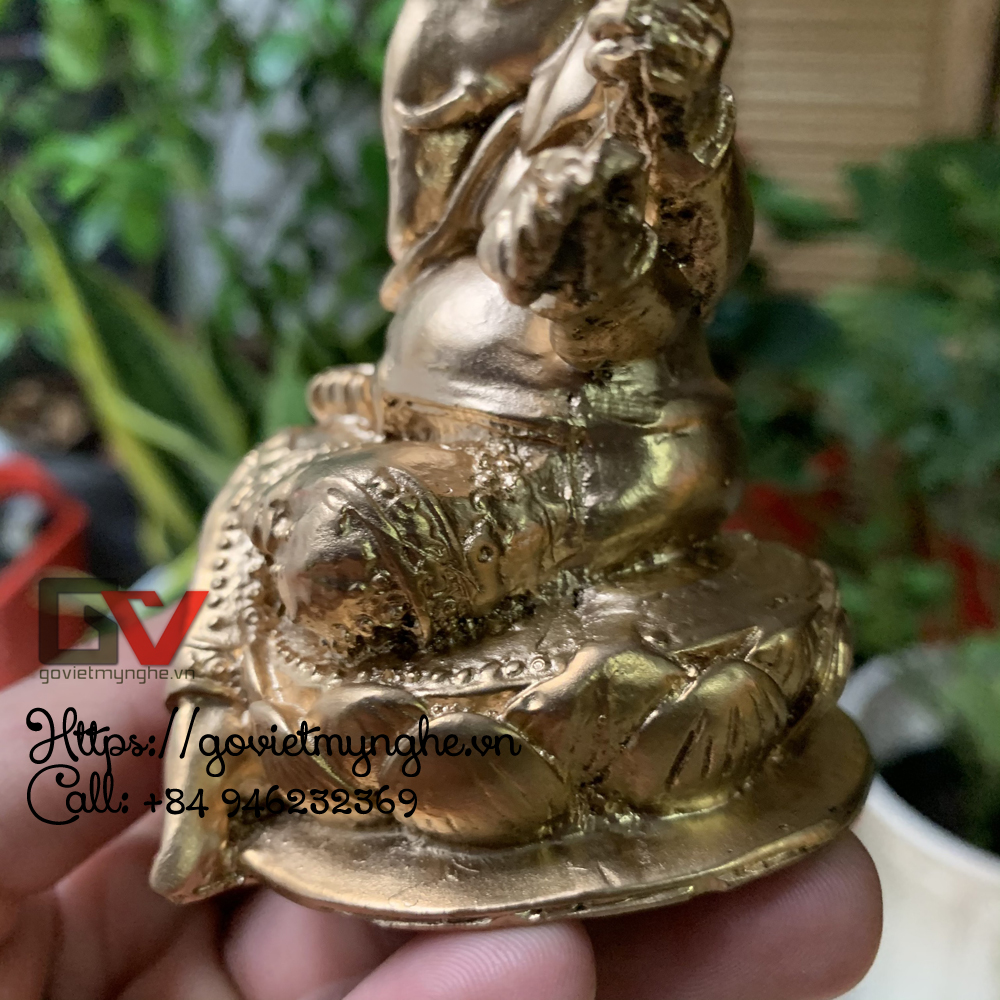 Tượng đá thần voi ganesha - màu nhũ vàng