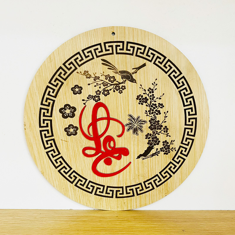 Chữ Lộc Hoa Văn Thư Pháp - Bảng Gỗ Decor - Trang Trí Nhà Cửa - Tết