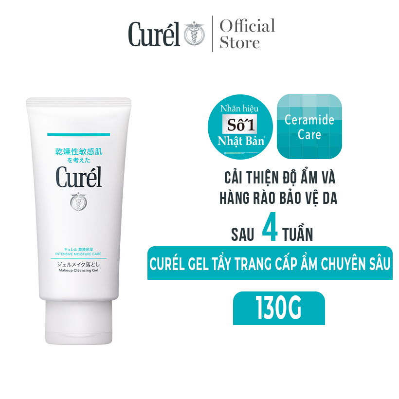 Gel Tẩy Trang Cấp Ẩm Chuyên Sâu Curel Intensive Moisture Care Makeup Cleansing Gel (130g)