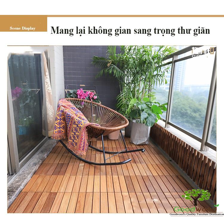 Sàn gỗ ban công (30x30x2.5cm) 6 Nan - sàn gỗ vỉ nhựa ban công - sàn gỗ sân vườn - sàn gỗ ngoài trời - GLIMER