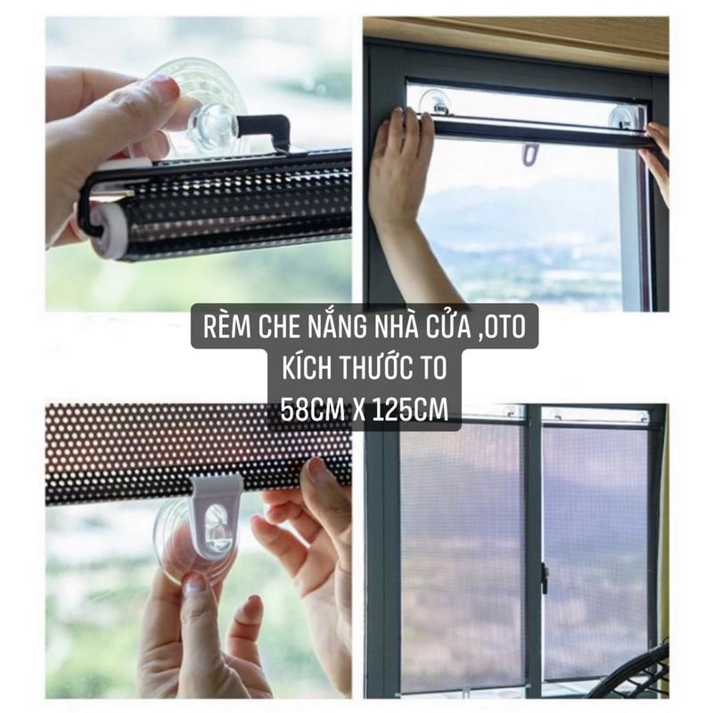 Rèm che nắng, tầm chắn nắng đa năng cuộn gọn dùng cho cửa kính nhà cửa và ô tô