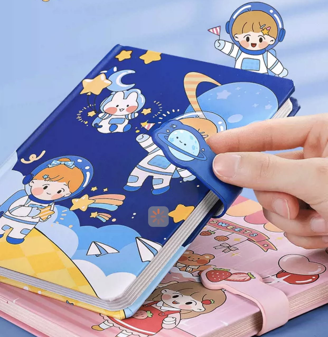 Set hộp quà tặng có sổ tay và cuộn băng keo washi, sticker, note, thước kẻ