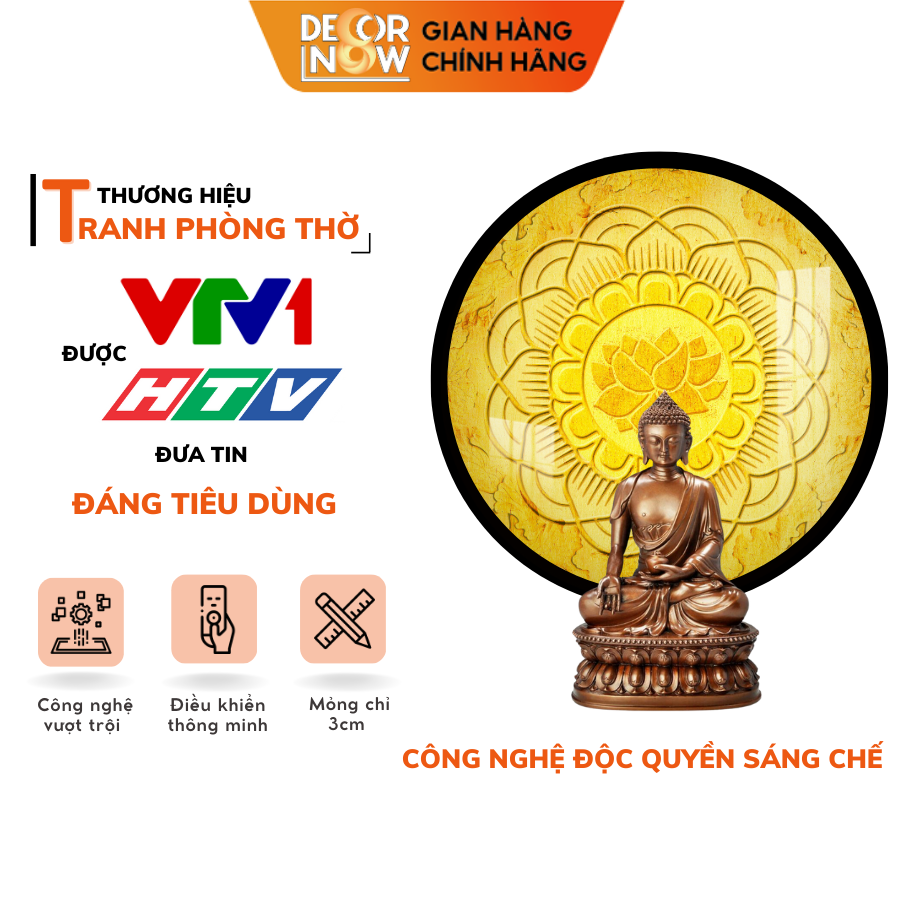 Đèn Hào Quang Phật In Tranh Trúc Chỉ DECORNOW 30,40 cm, Trang Trí Ban Thờ, Hào Quang Trúc Chỉ MANDALA DCN-TC48