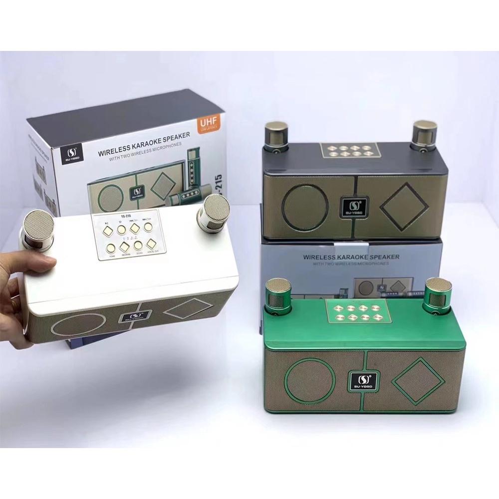 Loa Karaoke Bluetooth YS-215 Kèm Hai Micro Không Dây Âm Thanh Lớn Hát Hay