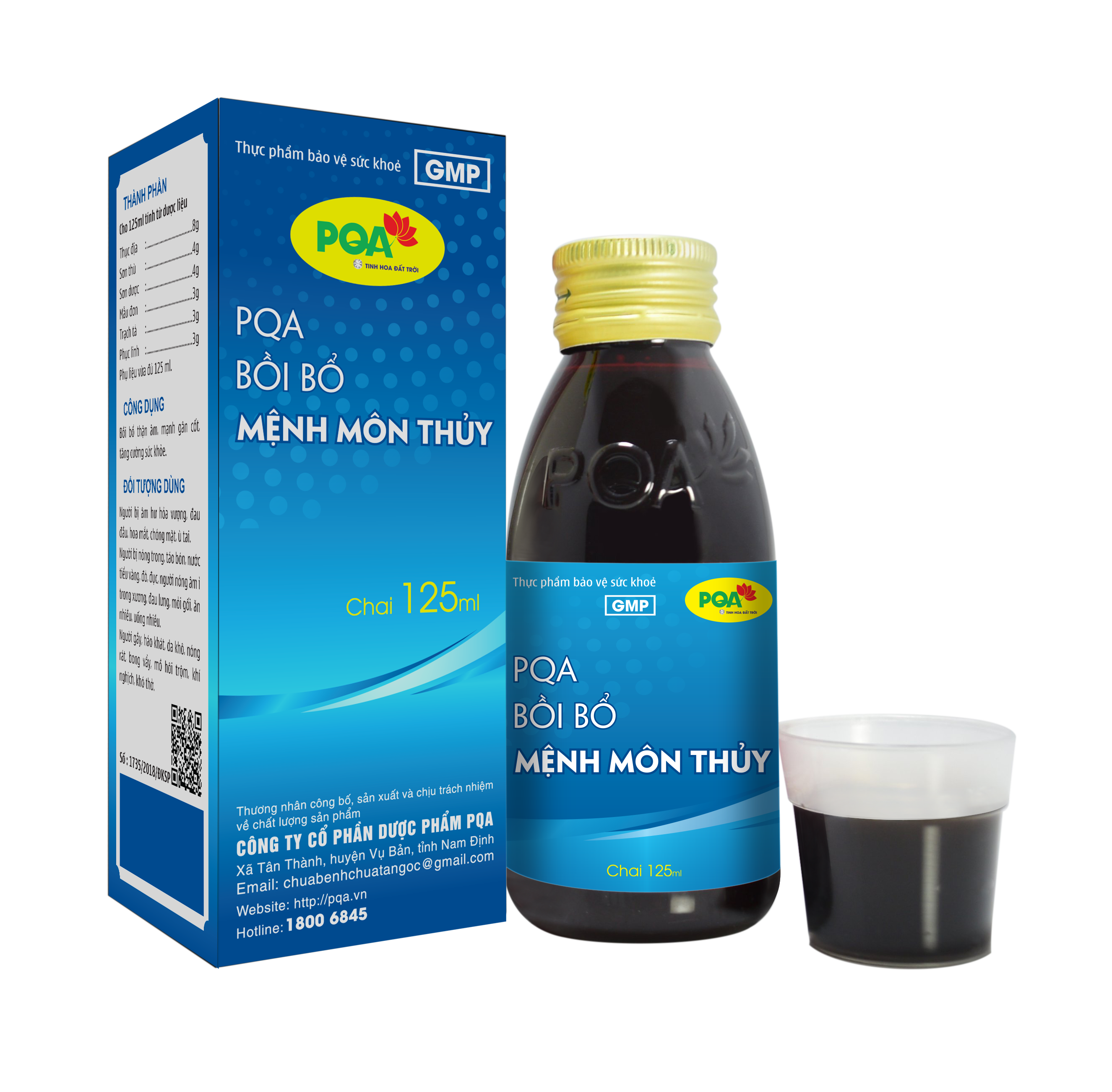 Siro Mệnh Môn Thủy PQA Hỗ Trợ Bồi Bổ Thận Âm, Mạnh Gân Cốt Và Tăng Cường Sức Khỏe Hộp 125ml