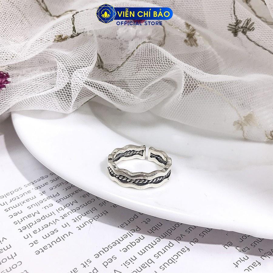 Nhẫn bạc nữ hình sóng chất liệu bạc Thái 925 thời trang phụ kiện trang sức nữ thương hiệu Viễn Chí Bảo N000447