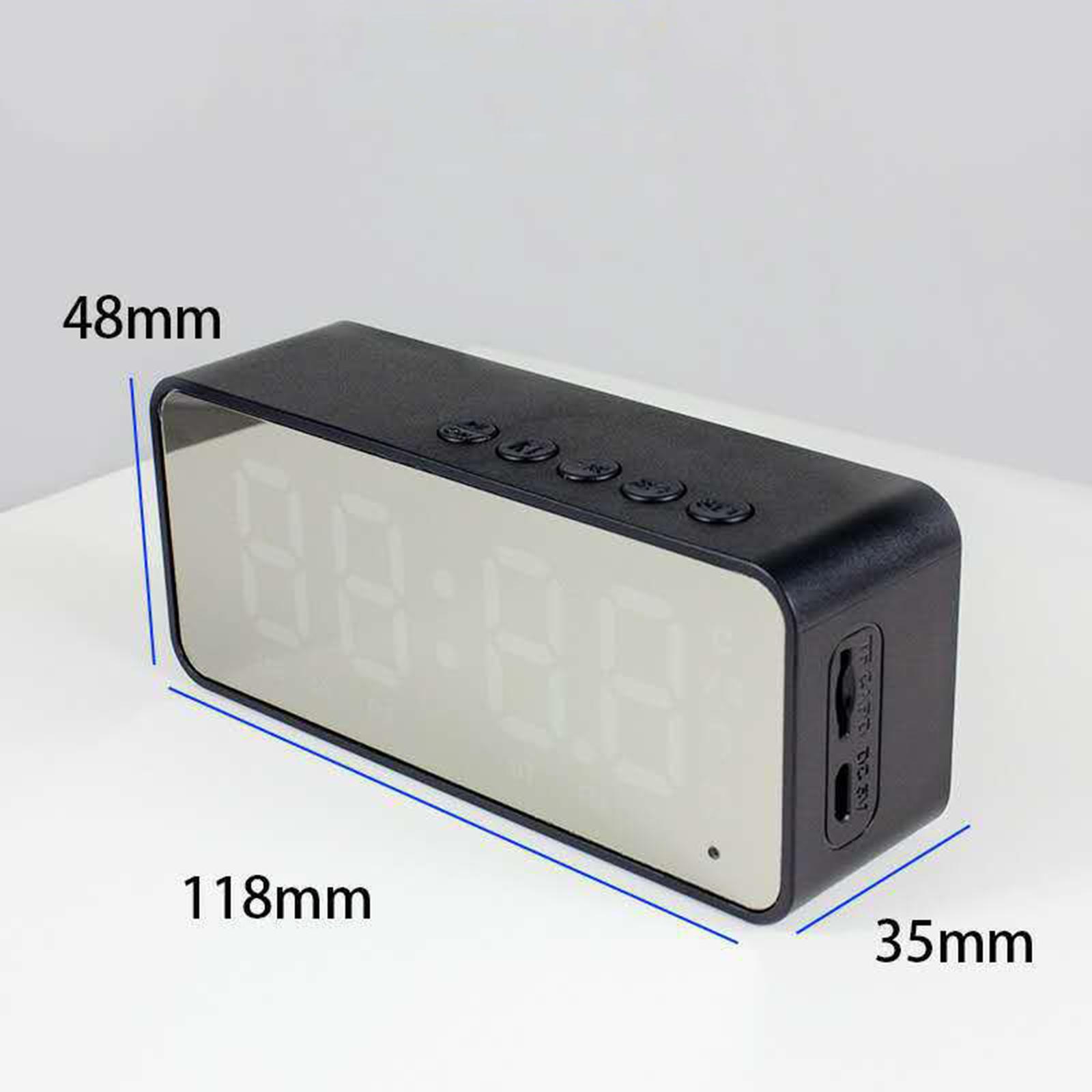 Wireless Bluetooth Speaker with FM Radio Dual   Clock Voice Broadcast
