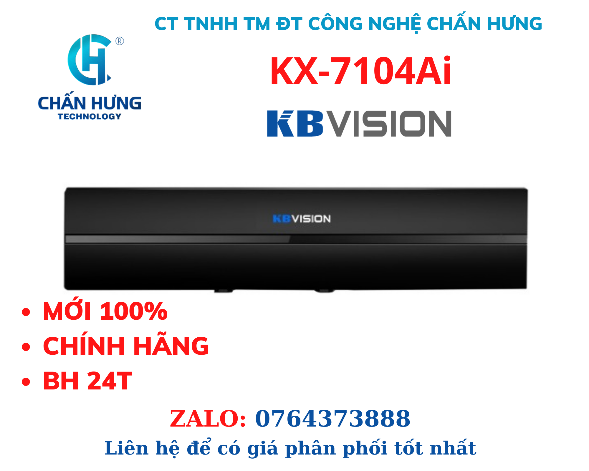 Đầu ghi hình 4 kênh 5 in 1 KBVISION KX-7104Ai - HÀNG CHÍNH HÃNG