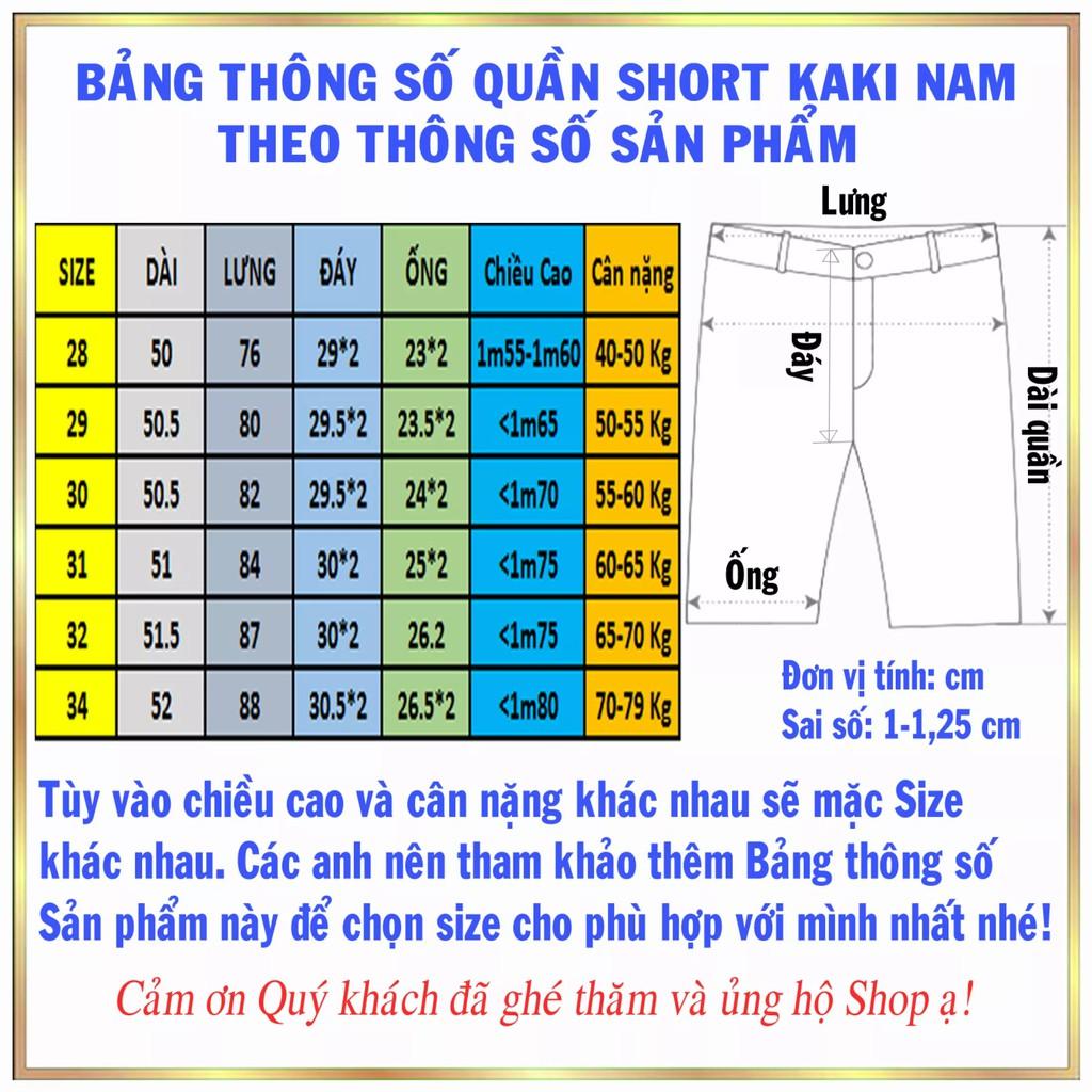 Quần Short Nam Kaki Vải Mềm Mịn Lưng Thun Co Giãn Cap Cấp SUNMEN Size Từ 40-80kg