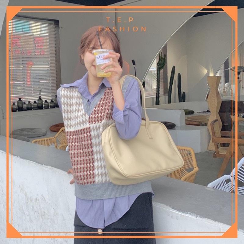 Áo Gile Len Nữ Chất Dày Dặn Phong Cách Hàn Quốc Hoạ Tiết Ziczac Siêu Xinh Tep Fashion GILE-ZICZAC02